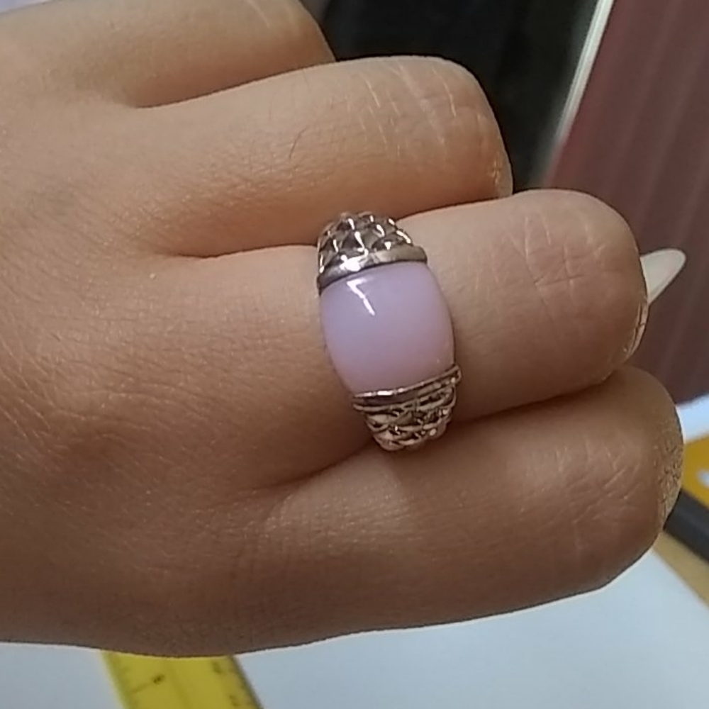 925 Solid Silver Sterling Ring Pink Gem - image 2